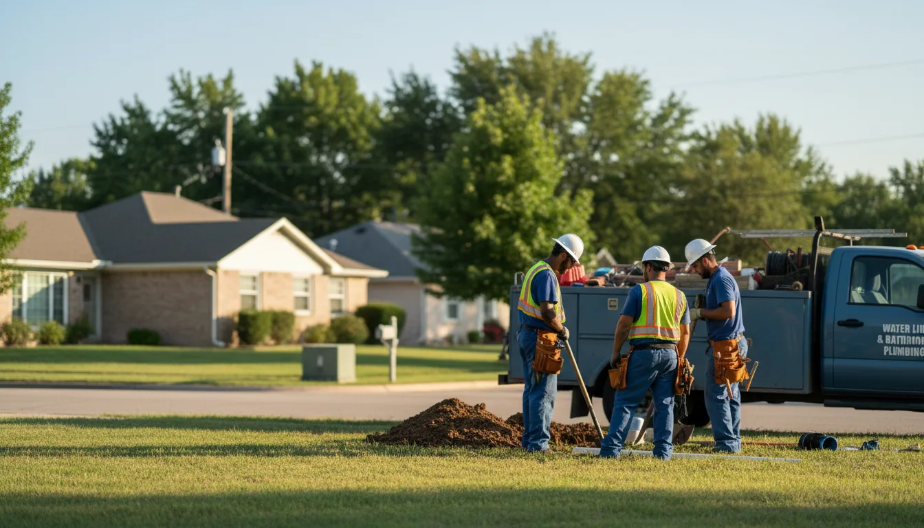 Residential water line and bathroom plumbing service in Fairview, KS